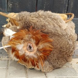 Native American Taxidermy Bobcat Basket Eagle On